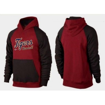 Detroit Tigers Pullover Hoodie Burgundy Red & Black