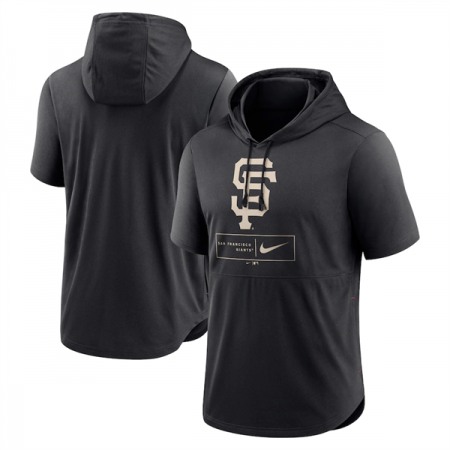 Men's San Francisco Giants Black Short Sleeve Pullover Hoodie