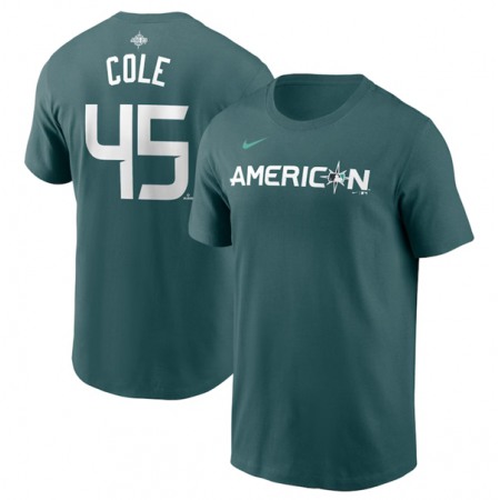 Men's New York Yankees #45 Gerrit Cole Teal 2023 All-star Name & Number T-Shirt