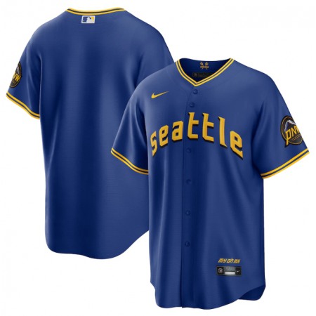 Men's Seattle Mariners ACTIVE Player Custom Royal 2023 City Connect Cool Base Stitched Baseball Jersey