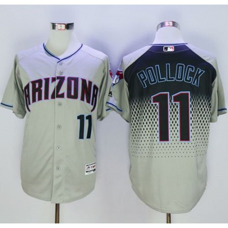 Diamondbacks #11 A. J. Pollock Gray/Capri New Cool Base Stitched MLB Jersey