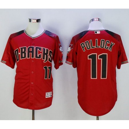 Diamondbacks #11 A. J. Pollock Red/Brick New Cool Base Stitched MLB Jersey