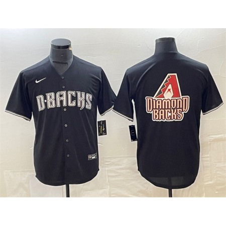 Men's Arizona Diamondbacks Black Team Big Logo Cool Base Stitched Baseball Jersey