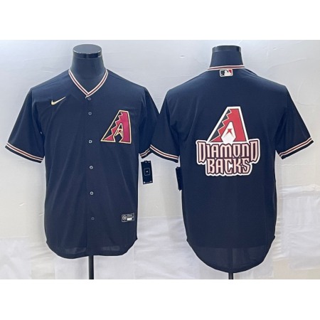 Men's Arizona Diamondbacks Black Team Big Logo Cool Base Stitched Baseball Jersey