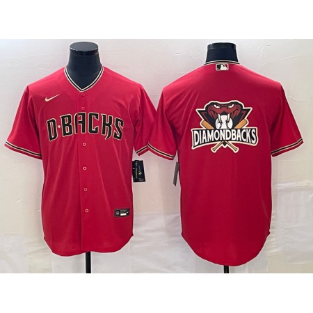 Men's Arizona Diamondbacks Red Team Big Logo Cool Base Stitched Baseball Jersey