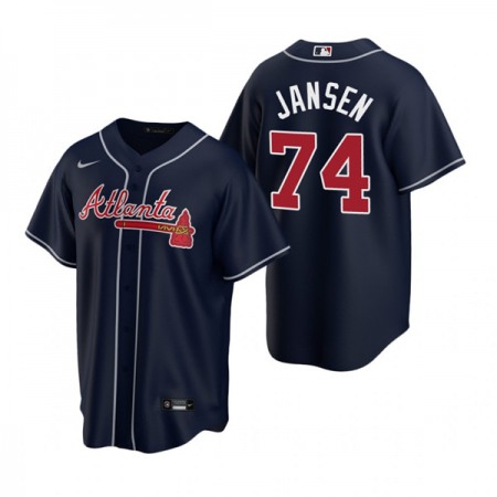 Men's Atlanta Braves #74 Kenley Jansen Navy Cool Base Stitched Baseball Jersey