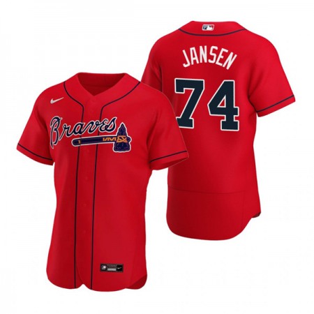 Men's Atlanta Braves #74 Kenley Jansen Red Flex Base Stitched Baseball Jersey