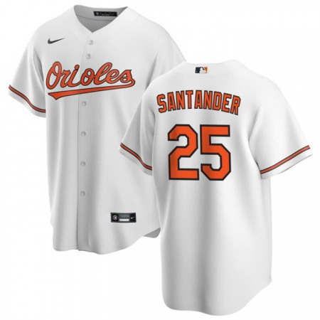 Men's Baltimore Orioles #25 Anthony Santander White Cool Base Stitched Jersey