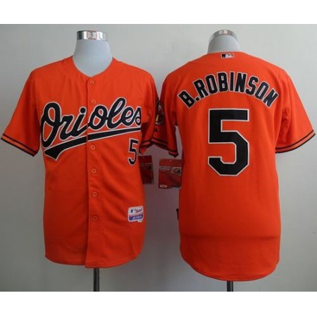 Orioles #5 Brooks Robinson Orange Cool Base Stitched MLB Jersey