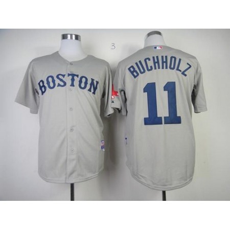 Red Sox #11 Clay Buchholz Grey Cool Base Stitched MLB Jersey