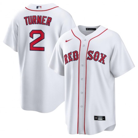 Men's Boston Red Sox #2 Justin Turner White Cool Base Stitched Jersey