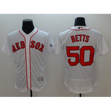 Men's Boston Red Sox #50 Mookie Betts White Flexbase Stitched MLB Jersey