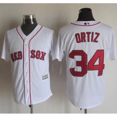 Red sox #34 David Ortiz White New Cool Base Stitched MLB Jersey