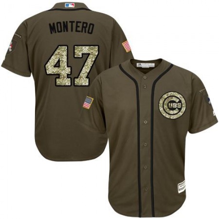 Cubs #47 Miguel Montero Green Salute to Service Stitched MLB Jersey