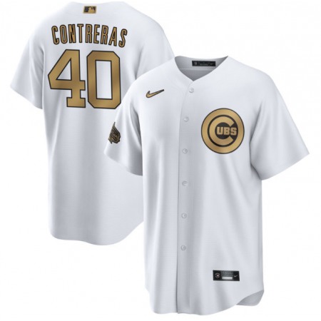 Men's Chicago Cubs #40 Willson Contreras 2022 All-Star White Cool Base Stitched Baseball Jersey