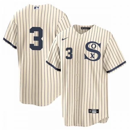 Men's Chicago White Sox #3 Harold Baines 2021 Cream/Navy Field of Dreams Cool Base Stitched Jersey