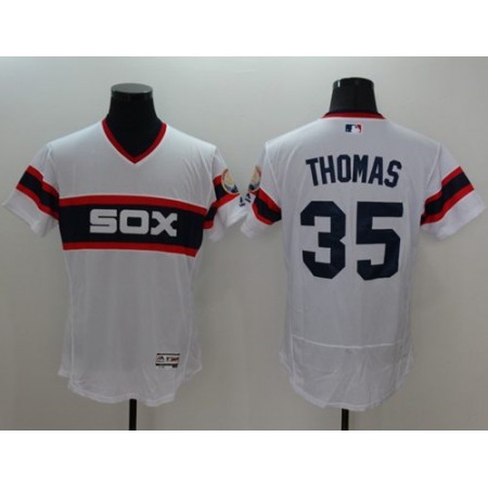 White Sox #35 Frank Thomas White Flexbase Authentic Collection Alternate Home Stitched MLB Jersey