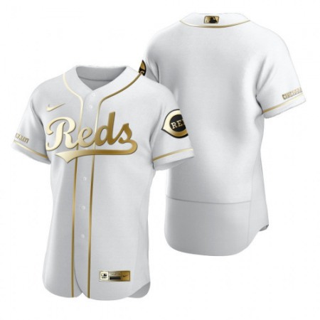 Men's Cincinnati Reds Blank 2020 White Golden Flex Base Stitched MLB Jersey