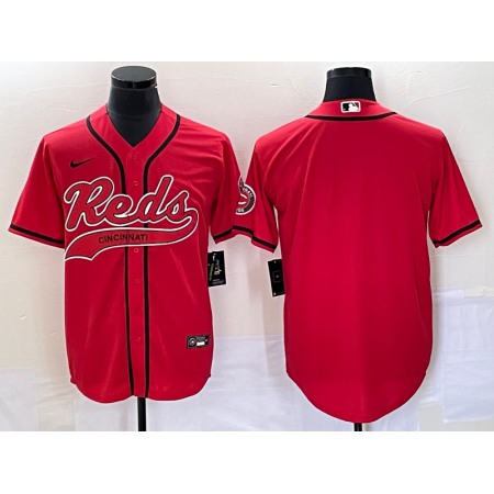 Men's Cincinnati Reds Blank Red Cool Base Stitched Baseball Jersey