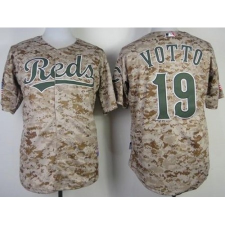 Reds #19 Joey Votto Camo Alternate Cool Base Stitched MLB Jersey