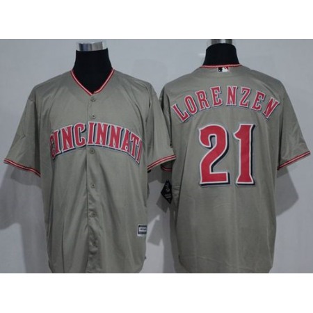 Reds #21 Michael Lorenzen Grey New Cool Base Stitched MLB Jersey