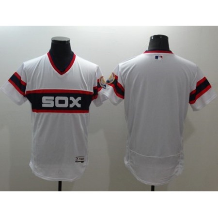 White Sox Blank White Flexbase Authentic Collection Alternate Home Stitched MLB Jersey