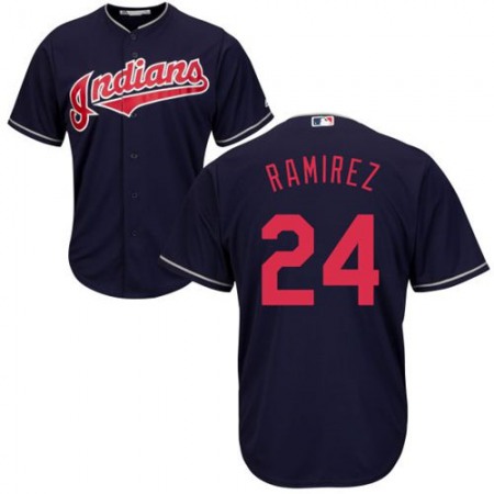 indians #24 Manny Ramirez Navy Blue New Cool Base Stitched MLB Jersey