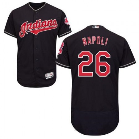 indians #26 Mike Napoli Navy Blue Flexbase Authentic Collection Stitched MLB Jersey