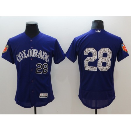 Men's Colorado Rockies #28 Nolan Arenado 2018 Spring Training Flexbase Stitched MLB Jersey