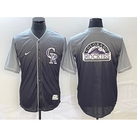 Men's Colorado Rockies Grey Drrift Edition Team Big Logo Stitched Baseball Jersey