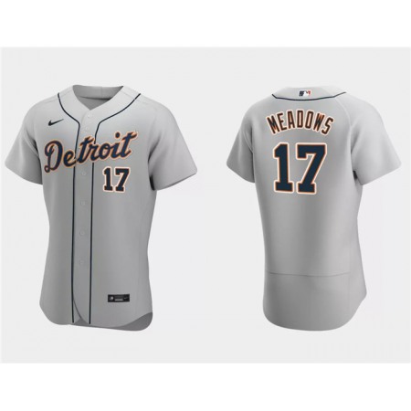 Men's Detroit Tigers #17 Austin Meadows Grey Flex Base Stitched Jersey