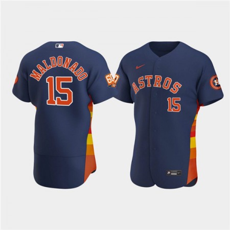 Men's Houston Astros #15 Martin Maldonado Navy 60th Anniversary Flex Base Stitched Baseball Jersey