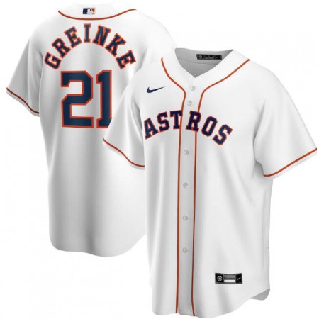 Men's Houston Astros #21 Zack Greinke White Cool Base Stitched Jersey