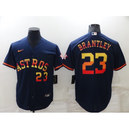 Men's Houston Astros #23 Michael Brantley 2022 Navy Cool Base Stitched Jersey