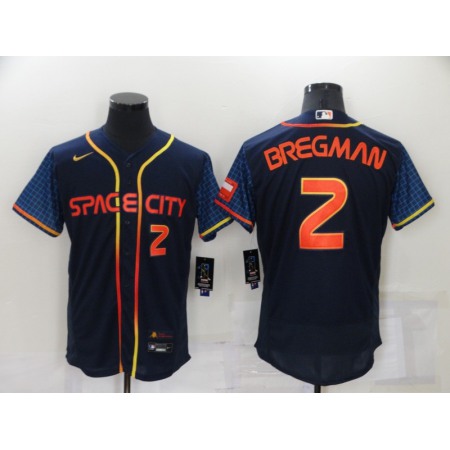 Men's Houston Astros #2 Alex Bregman 2022 Navy City Connect Flex Base Stitched Baseball Jersey