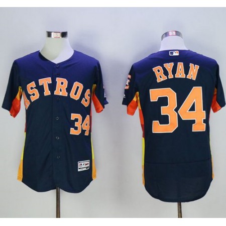 Astros #34 Nolan Ryan Navy Blue Flexbase Authentic Collection Stitched MLB Jersey