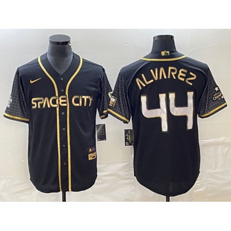 Men's Houston Astros #44 Yordan Alvarez Black City Connect Cool Base Stitched Baseball Jersey