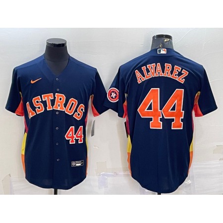 Men's Houston Astros #44 Yordan Alvarez Navy With Patch Cool Base Stitched Jersey