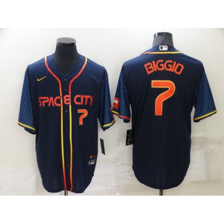 Men's Houston Astros #7 Craig Biggio 2022 Navy City Connect Cool Base Stitched Jersey