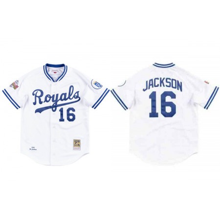 Men's Kansas City Royals #16 Bo Jackson 1989 White Stitched Jersey