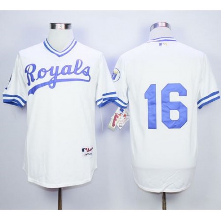 Royals #16 Bo Jackson White 1974 Turn Back The Clock Stitched MLB Jersey