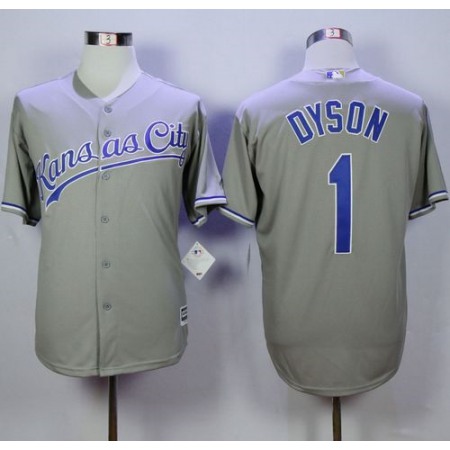 Royals #1 Jarrod Dyson Grey New Cool Base Stitched MLB Jersey