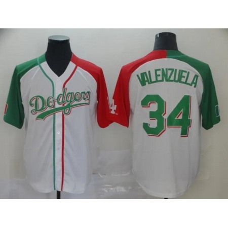 Men's Los Angeles Dodgers #34 Toro Valenzuela Mexican Heritage Culture Night MLB Jersey