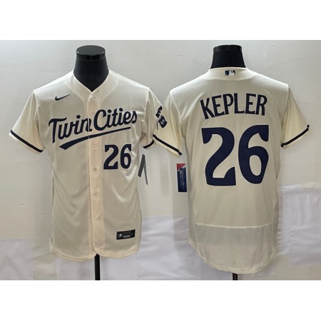 Men's Minnesota Twins #26 Max Kepler Cream Flex Base Stitched Baseball Jersey