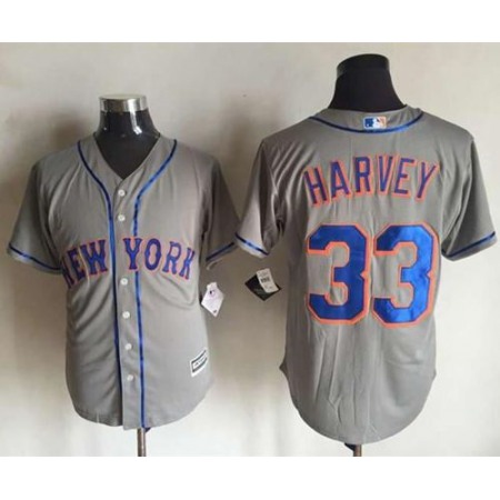 Mets #33 Matt Harvey New Grey Cool Base Stitched MLB Jersey