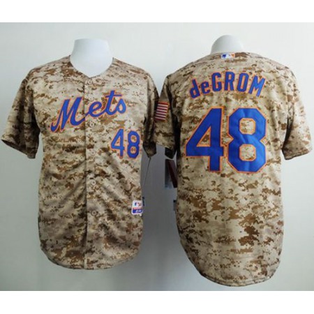 Mets #48 Jacob DeGrom Camo Alternate Cool Base Stitched MLB Jersey