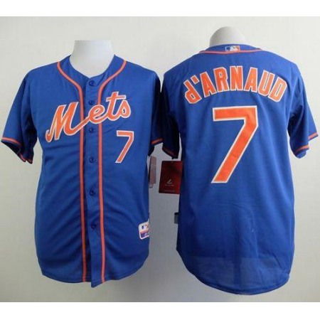 Mets #7 Travis d'Arnaud Blue Alternate Home Cool Base Stitched MLB Jersey