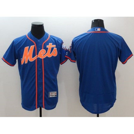 Mets Blank Blue Flexbase Authentic Collection Stitched MLB Jersey