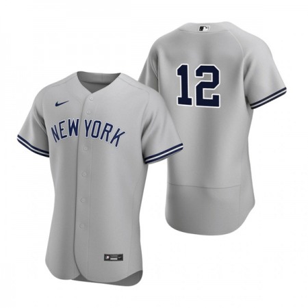 Men's New York Yankees #12 isiah Kiner-Falefa Grey Flex Base Stitched Jersey