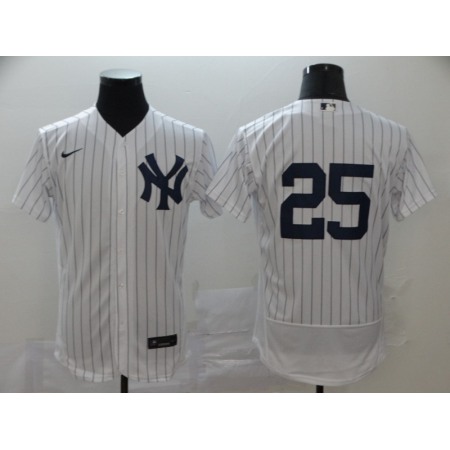 Men's New York Yankees #25 Gleyber Torres White Flex Base Stitched MLB Jersey